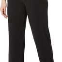 Briggs New York Womens Pull On Dress Pants Work Business Casual Slacks Tummy Control Straight Leg Trousers with Pockets (Black, M)