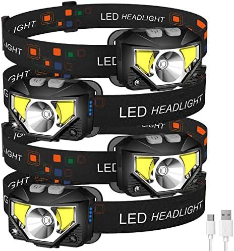 LHKNL Headlamp Flashlight,2 -Pack Lumen Ultra Bright LED Rechargeable Headlight with White Red Light,Waterproof Motion Sensor Head Lamp,8 Mode for Outdoor Camping Running Cycling Fishing