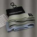 Wide Fabric Resistance Bands for Working Out, 3 Level Non-Slip Exercise Booty Bands for Women & Men Leg and Glutes with Hair Ties and Tape Measure - for Home Gym Workout, Yoga, Pilates (Blue and Green)