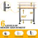 Ultrawall Workbench for Garage, 32"x18" Adjustable Height Work Table, Heavy Duty Rubber Wood Workstation for Workshop, Office, Home
