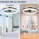 VOLISUN Low Profile Ceiling Fans with Lights and Remote, Fandelier Ceiling Fan Flush Mount, 3000K-6500K Smart Bladeless LED Fan Light, Black Modern Ceiling Fans with Lights for Bedroom