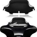 Rich Choices 8" Motorcycle Black Wave Windshield Windscreen Compatible with 1996-2013 Harley Davidson Street Glide Electra Glide Ultra Classic Touring FLHT FLHTC FLHX Tri Glide