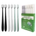 EasyHonor Extra Toothbrush for Sensitive Gums, Micro Fur Manual Toothbrush with 20000 Soft Floss Bristle for Pregnant Women, Elderly, Braces and Gum Recessions, Protect Fragile Gums (6 Pack, (white bristles))