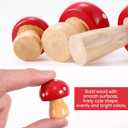 SUPVOX 3pcs Mushrooms Miniature Figurines Mini Wooden Mushrooms Fairy Garden Accessories Flower Pots Micro Landscape Decoration Supplies (Red)
