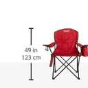 Coleman Portable Camping Chair with 4-Can Cooler, Cushioned Seat & Back with Side Pockets & Cup Holder, Carry Bag Included, Great for Camping, Tailgating, Firepits, Patio, & More, 24 inches x 37 inches x 40.5 inches