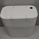 MOPALL Small Bathroom Trash Cans with Lids,Motion Sensor Bathroom Trash Can,Narrow Waterproof Plastic 3.5 Gallon Automatic Adsorption Touchless Garbage Can,White