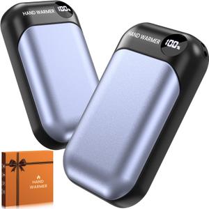 Hand Warmers Rechargeable 2 Pack, 4-Levels 104F to 131F Electric Hand Warmers, UL Certified Safe & Real 9Hrs Heating, Portable Pocket Hand Warmer for Women Men Kids, Fishing, Hunting, Golf, Camping (Black+Blue)