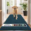 Muddy Mat Basic Dog Door Mat for Muddy Paws, Super Absorbent Microfiber, Non-Slip Indoor Mat, Quick-Dry Chenille Rug for Pets & Entryway, Machine Washable, Atlantic Blue 24" x 60"