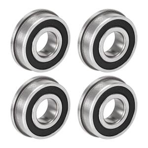 uxcell F6202-2RS Flanged Ball Bearing 15x35x11mm Double Sealed Chrome Steel Bearings 4pcs