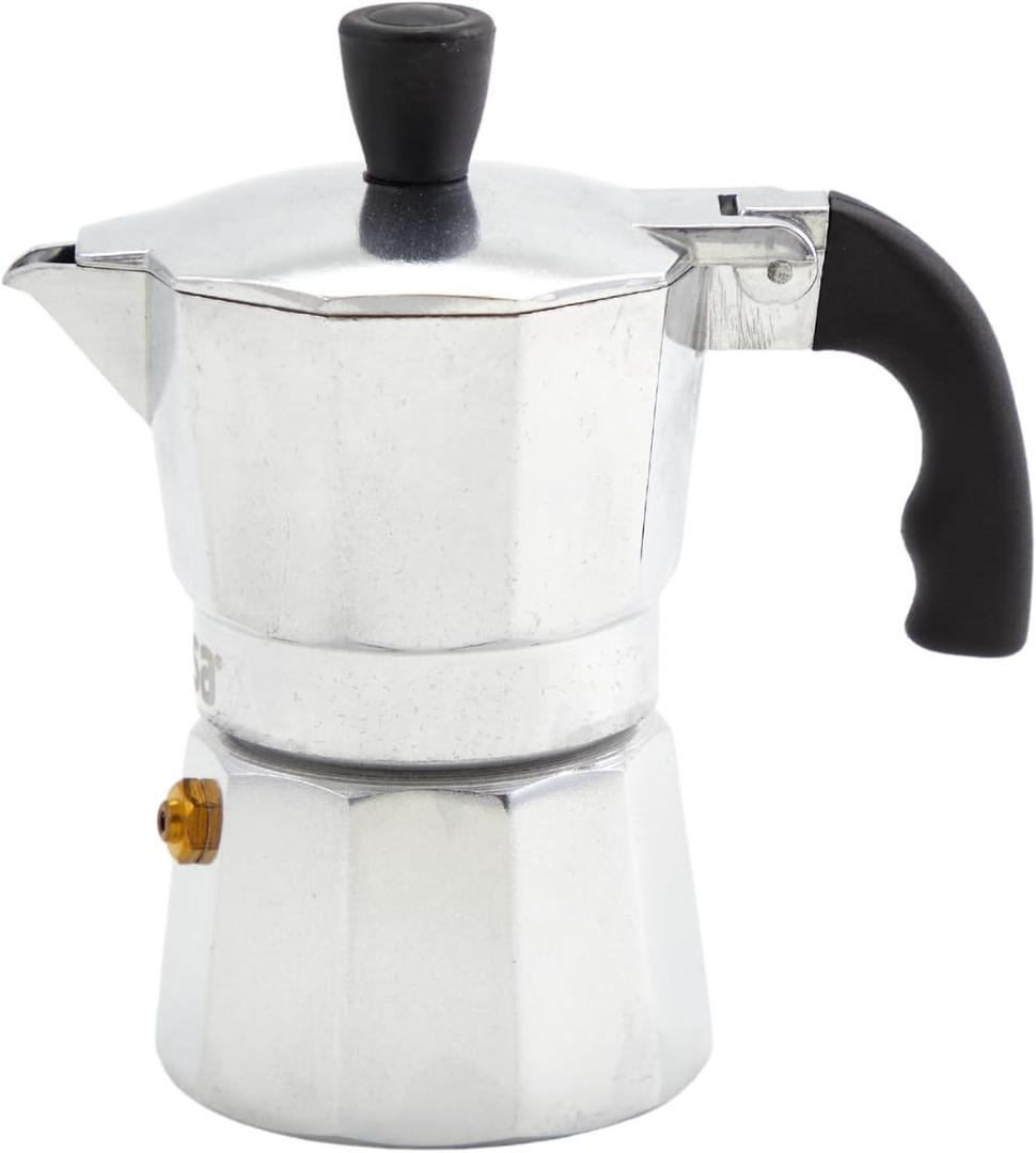 IMUSA USA B120-41V Aluminum Espresso Stovetop Coffeemaker 1-cup, Silver