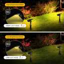 Linkind Solar Lights Outdoor StarRayS, Bright Solar Spot Lights Outdoor, IP65 Waterproof Spotlights for Landscape Garden Yard Walkway Patio Tree（Warm White, 6 Pack）