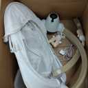 Baby Swing for Infants, Portable Electric Baby Swings with Bluetooth, 5 Swing Speed, 10 Lullabies, 5-Point Harness, Remote Control & Touch Panel - Infant Swing for Indoor & Outdoor Use, Wood Grain