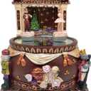 Lightahead Nutcracker Musical Skating Pond with Beautiful Soldier Couple Skating on The Pond Christmas Music Box Ideal Gift for Ages 15 and Up