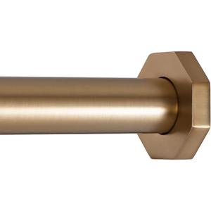 Ivilon Tension Curtain Rod - Hexagonal Spring Tension Rod for Windows or Shower, 54 to 90 Inch, Warm Gold