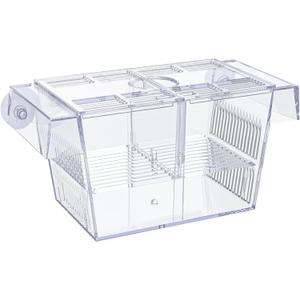 Pawfly Aquarium Fish Breeding Box Acrylic Hatchery Incubator Tank with Suction Cups Medium Isolation Box for Baby Fish Shrimp Betta and Guppy