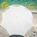 6.5FT Boho Patio Umbrella with Fringe,UPF50+ Outdoor Umbrella with Fiberglass Ribs and Push Button Tilt, Tassels Umbrella for Beach, Terrace, Picnic