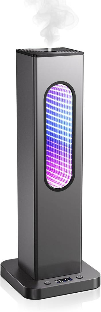 Waterless Scent Diffuser - Suitable for Home/Hotel/Shopping Mall/Yoga Air Diffuser, 200 Coverage,3 Gears Mist Adjustment, App Control, Multi-Color Neon Light, Without Essential Oil (Color: Dark Grey)