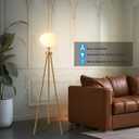 Fiqevs Flower Floor Lamp, Art Decor Gold Mid Century Modern Standing Lamp, Tripod Tall Lamp for Living Room & Bedroom, Home Office - Antique Brass