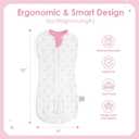 Baby Swaddle 0-2 Months, Cotton Arm-In Zipper Sleep Sack, Wearable Blankets Wrap for Newborn Infant Girls (Bow, Heart, Strawberry, Pack of 3)