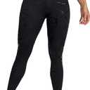 Women's Graphic Print Leggings High Waist Yoga Pants Fitted Long Trousers (Black, S)