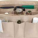 ZTUJO Purse Organizer Insert, Felt Bag Organizer For Handbag Purse Organizer,13 Colors, 6 Size (Large, Silky Beige)