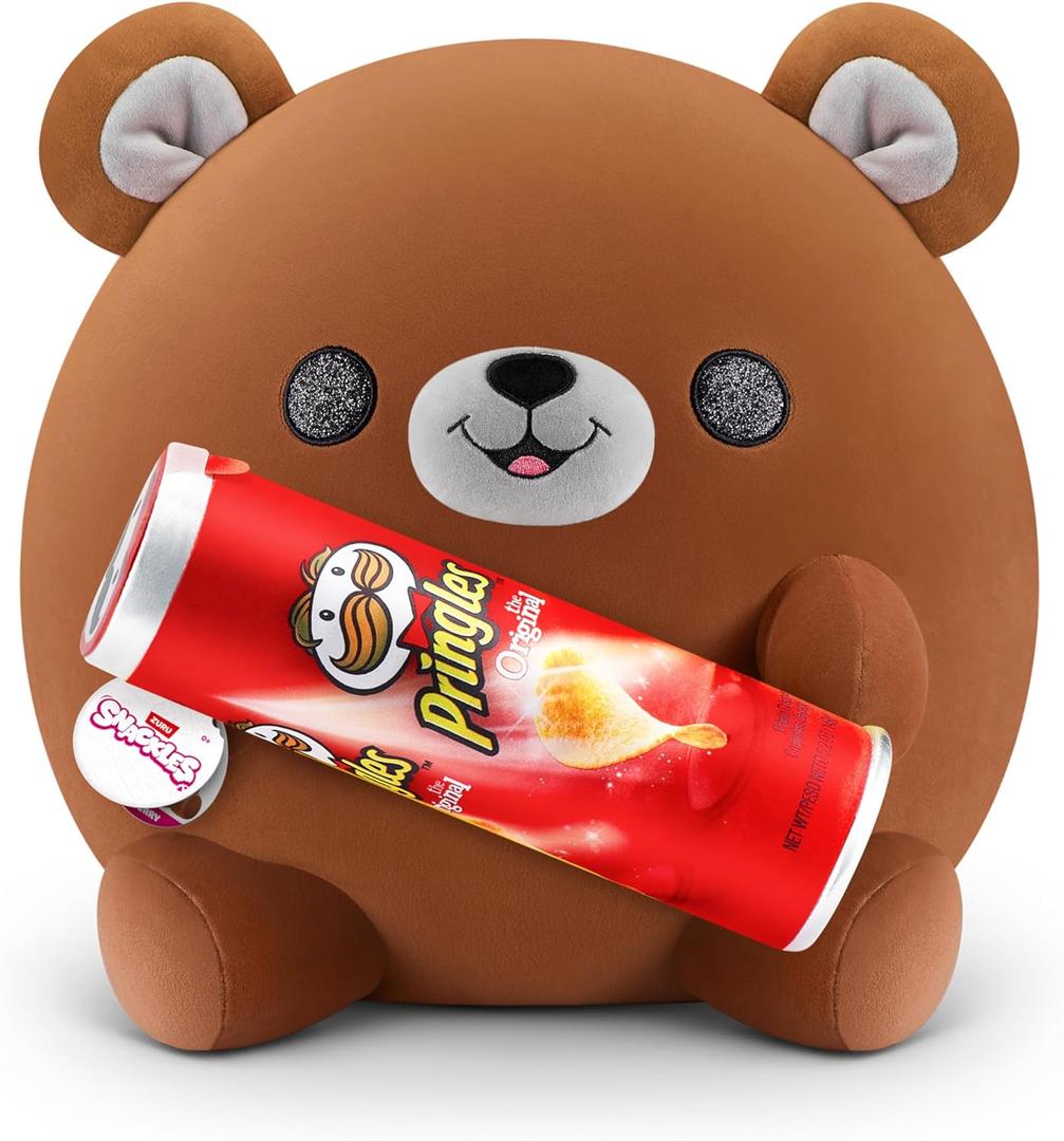 Snackles (Pringles) Bear Super Sized 14 inch Plush by ZURU, Ultra Soft Plush, Collectible Plush with Real Licensed Brands, Stuffed Animal