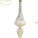 RoseCraft Christmas Ornaments Set, 6.3Inch Plastic Shatterproof Christmas Ball Hanging Ornaments for Xmas Tree Decorations, for Indoor Home Thanksgiving Halloween Party Decor - 6Pcs / Champagne.