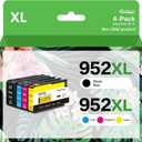 952XL Latest Upgrade Compatible Ink Cartridges Combo Pack Replacement for HP 952 XL Ink Cartridges for Officejet Pro 7740 8210 8710 8720 8740 8715 7720 8725 8730, Black, Cyan, Yellow, Magenta, 4 Packs