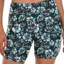 Yonique Womens Swim Shorts High Waisted Swim Bottoms Tummy Control Bathing Suit Bottom Boy Shorts (Blue, L)