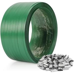 Heavy Duty Packaging Strapping Banding Roll - Green Polyester PET Industrial-Grade, 850' x 5/8" x 0.035" Pallet Strap Coil - 1400 lbs Break Strength Packaging Strapping Banding