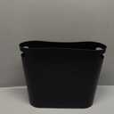 rejomiik Small Trash Can, 3.5 Gallon Slim Garbage Can Plastic Waste Basket with Handles Container Bin for Narrow Spaces Bathroom, Bedroom, Kitchen, Office at Home, Black (1 pack)