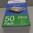 50 Pack (100-Piece) 24 oz Meal Prep Containers Reusable with Lids, Sturdy Leakproof & Food Safe, Microwave, Freezer, Dishwasher Safe Prep Containers, To Go Take Out Plastic Food Storage