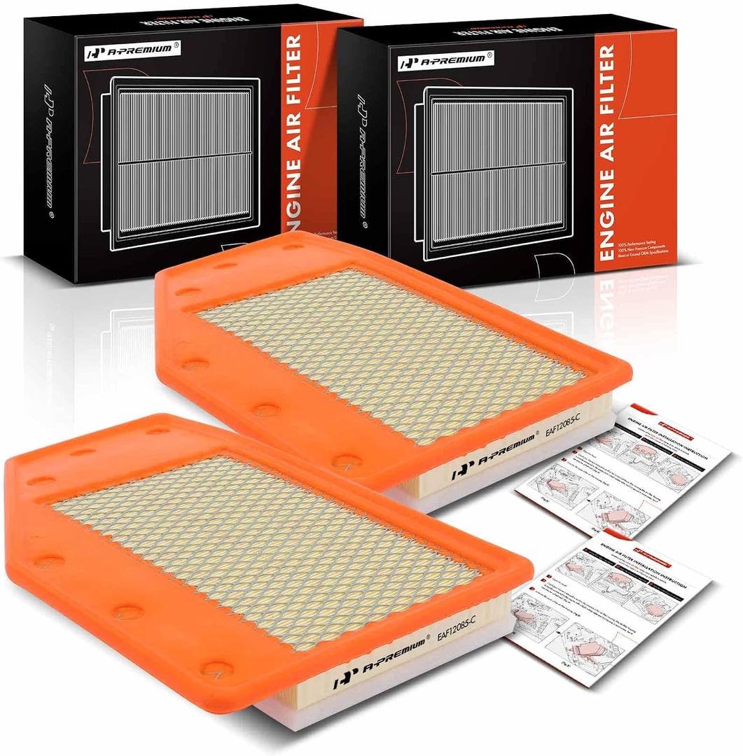 A-Premium 2-PC Front Engine Air Filter Compatible with Buick & Chevrolet | for Buick LaCrosse 2018-2019 & Chevrolet Malibu 2016-2022, 1.5L 1.8L 2.5L, Flexible Panel, Replaces 23430312