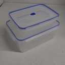 Large Plastic Food Storage Container with airtight Lid for Pantry 2 Pack 12"×9"×3" & 14"×10"×6"