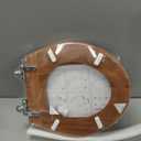 Angol Shiold Round Soft Close Decorative Natural Solid Wood Toilet Seat