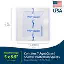 TIDI AquaGuard Sheet  7 x 7  Shower Protection Sheet  Self-Adhesive Moisture Barrier  Made Without Latex  Wound Cover For Showering  7 Sheets Per Package  Home Medical Supplies (50010-PKG)