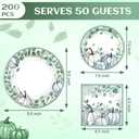 Homlouue 200 PCS Fall Paper Plates and Napkins Blue Pumpkin Plates, Thanksgiving Plate Disposable for Fall Theme Party Harvest Thanksgiving Decoration,Watercolor Pumpkin Paper Plate Serve 50 Guest