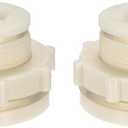 1.25" Female ABS Bulkhead Fitting, Plastic Water Tank Connector Adapter Fitting with Plugs for Outdoor rain Barrel Garden Hose Adapter Spigot kit Water Tank Gallon Drain Bucket(Set of 2)