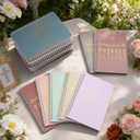 MotiMind 24 Pcs Floral Christian Spiral Notebook Set Christian Gifts for Women God Says You Are Bible Verse Inspirational Prayer Journal with Gold Foil Cover for Church 5.5" x 8.3" (Morandi)