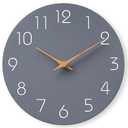 Mosewa Wall Clock 8 Inch Gray Battery Operated Silent Non Ticking Simple Modern Clock Decorative for Bedroom Living Room Kitchen Home Bathroom Office