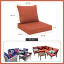 Favoyard Outdoor Seat Cushion Set 24 x 24 Inch Waterproof & Fade Resistant Patio Furniture Cushions with Removable Cover Deep Seat & Back Cushion with Tie Straps for Chair Sofa Couch