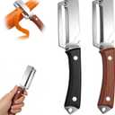 2PCS Premium Vegetable Peeler with Wooden Handle and Bottle Opener,Multifunctional 2-in-1 Stainless Steel Kitchen Tool for Potato Fruit Pineapple Pumpkin Papaya Carrot Vegetable Peeler(Mix)