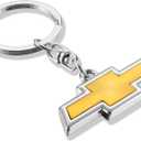 2 x YUIQIEUY Car Logo Key Chainring 3D Chrome Metal Alloy Keychain Fit Car Accessories