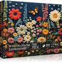 Wildflower Puzzle for Adults 1000 Pieces,Flower Plant Butterfly Art Themed, Spring Garden Floral Jigsaw Puzzles for Adults 1000 Pieces Nature