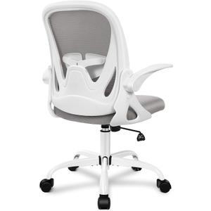 Primy Office Chair Ergonomic Desk Chair with Adjustable Lumbar Support and Height, Swivel Breathable Desk Mesh Computer Chair with Flip up Armrests for Conference RoomGray (Grey)