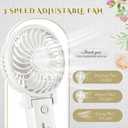 Glooglitter 50 Pcs Battery Wedding Mini Handheld Fan Bulk Personal Portable Hand Held Small Hand Fan for Wedding Party Bachelorette Party Favor (Classic), 7.48 x 3.54 x 1.38 inches/ 19 x 9 x 3.5 cm