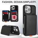 GUERNICA for iPhone 16 Pro Max (6.9") Wallet Case with Card Holder, RFID Blocking for Women Men, Kickstand Shockproof Phone Case for Apple 16 Pro Max, A - Black