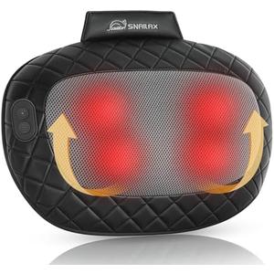 Snailax Shiatsu Back and Neck Massager with Heat, Electric Massager for Shoulder, Neck, Back, Kneading Deep Tissue Massage Pillow, Christmas Gifts