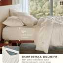 Bedsure 100% GOTS Certified Organic Cotton Sheets, King Size Sheets Set, 17" Deep Pocket Bedsheets with Corner Straps, Eco-Friendly, Soft, Breathable & Luxury PureWoven Cotton Hotel Bedding, Ivory