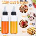 Honeydak 50 Pcs 2 oz Boston Dispensing Squeeze Bottles Empty Plastic Squeeze with Twist Cap Small Clear Bottle Round Bottles with 2 Funnels for Liquids Oils arts Kitchen Household(Black)